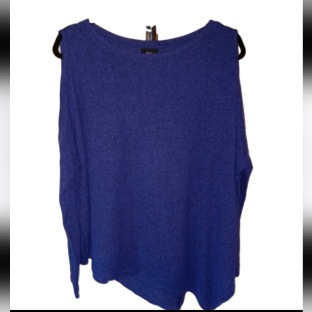 Messimo Purple/Black Marl Cold Shoulder Oversized Sweater Medium